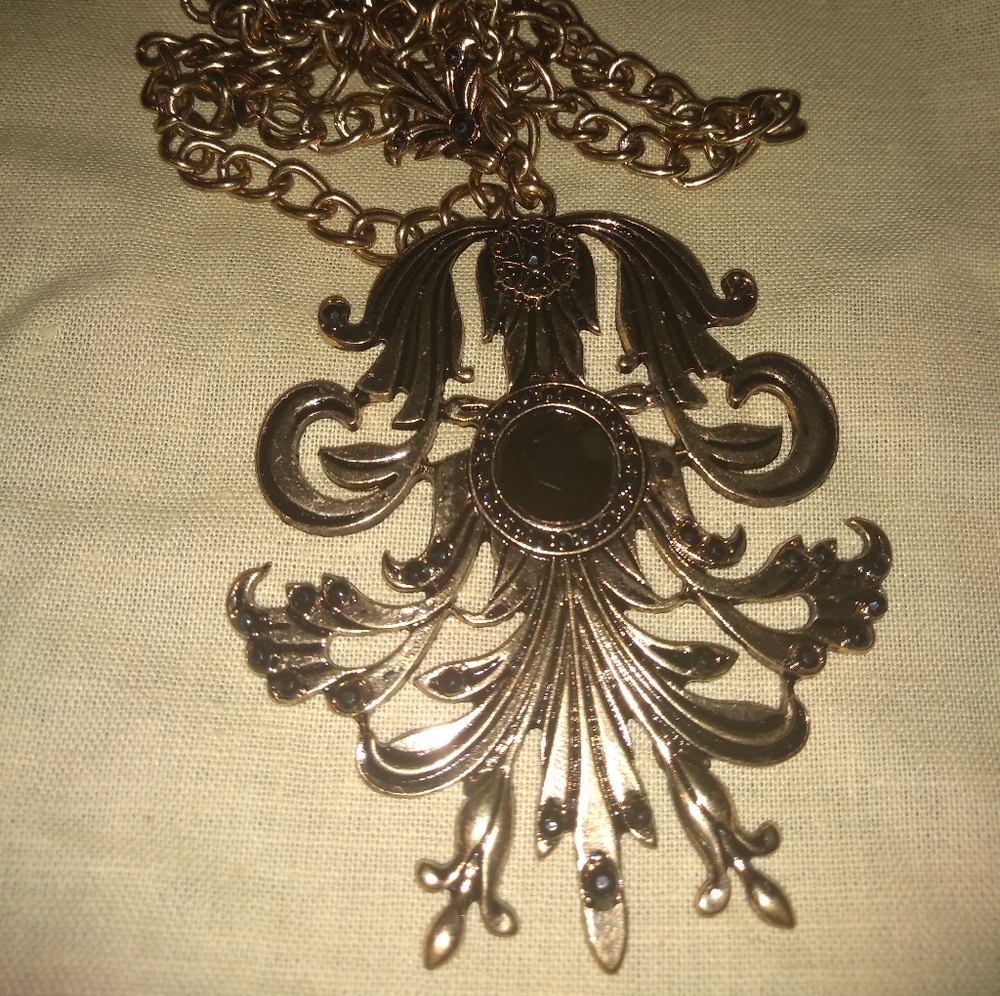 NWT 2 Necklaces, Both Long, Claire's, Blue & White Glass Pendant, Gold F… - Picture 5 of 8